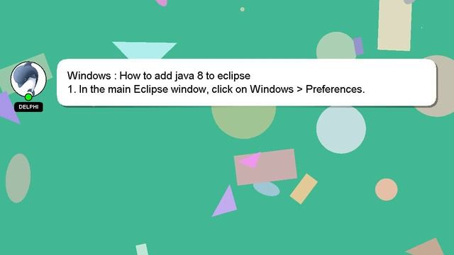 Windows : How to add java 8 to eclipse