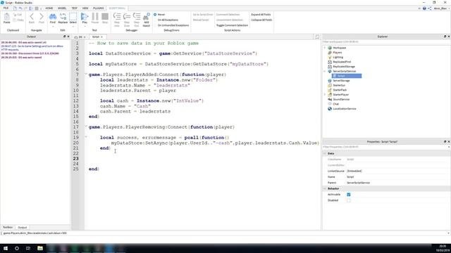 Roblox DataStore Tutorial - Data Stores  Saving Data - Scripting Tutorial