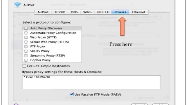 How to configure proxy setting on MacBook ?