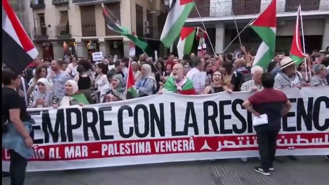в Испании выступают в защиту Газы, требуя немедленного прекращения военных действий в секторе Газа.