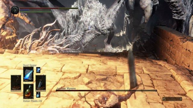 Dark Souls 3 Ancient Wyvern Boss Fair(?) Fight Without Plunging Attacks