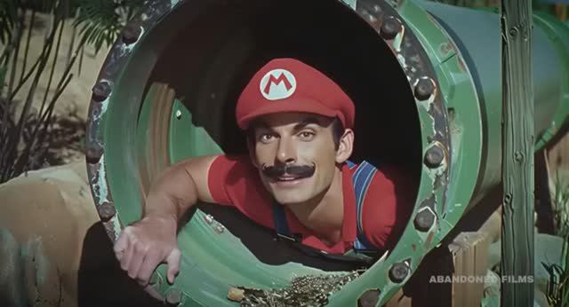 "Супер Марио" в стиле фильмов 50-х