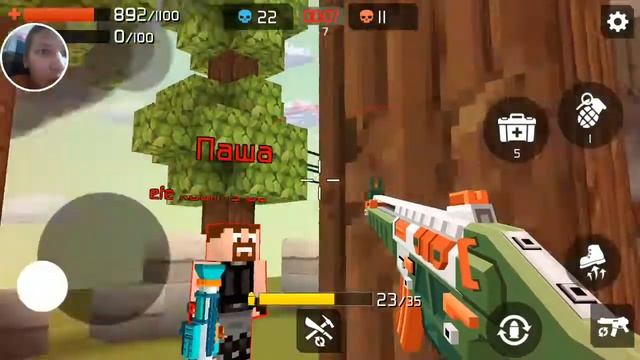 игра с моим другом в Minecraft стрелялки.