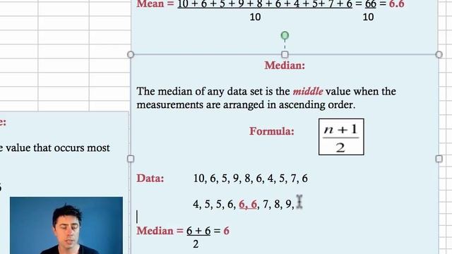 010 How to Calculate the Mean Median and Mode for a Data Set Using Excel