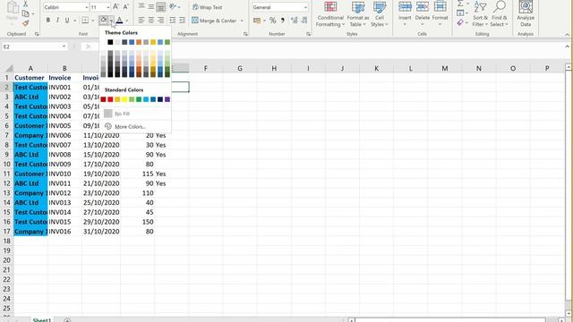 MS Excel tutorial on font and cell formatting (colours, border, format painter etc)