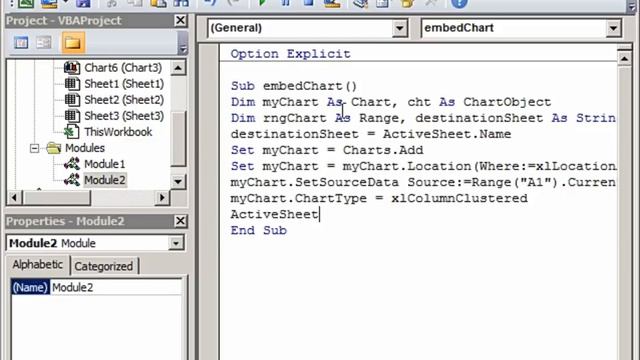 Embedding Chart in Worksheet using Excel VBA