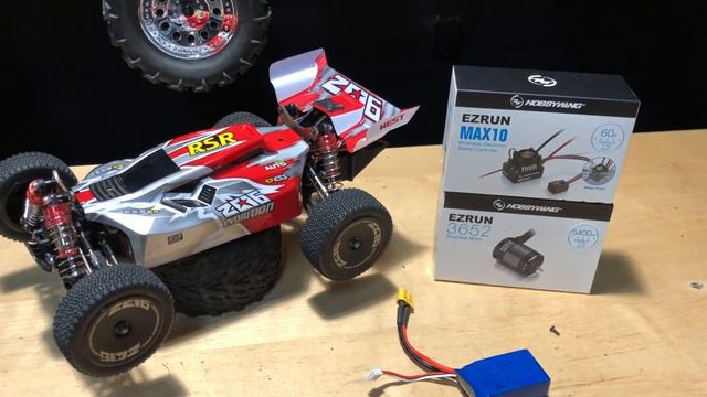 Wltoys 144001 RC Buggy 1/14 scale 2s Brushless with stock tires 98 KM/H - 61MPH OMGRC