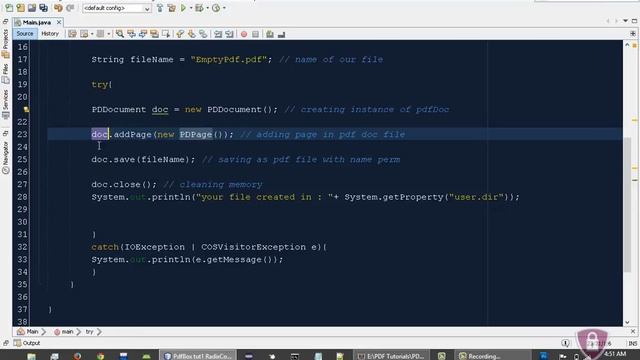 PDF Box Tutorial # 2 | Create Simple PDF File Without Text in Java
