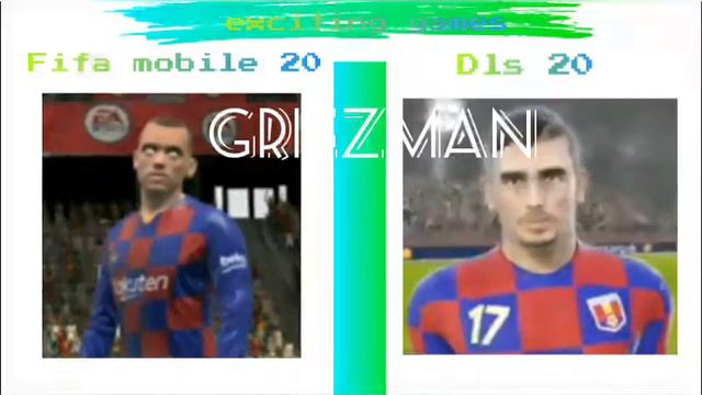 Barcelona players faces comparison between dls 20 and fifa mobile20 مقارنة أوجه لاعبين برشلونة فيفا
