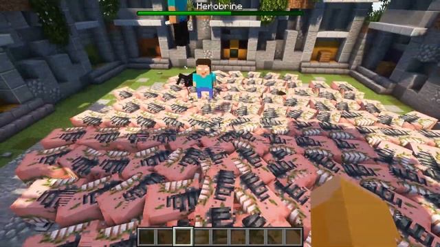 HEROBRINE vs ALL MOBS x1000 In Minecraft | HEROBRINE vs EVERY MOB x1000 - Minecraft Mob Battle 1.20