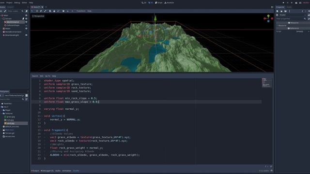Procedural Terrain  - Blend Textures based on Slope and Height