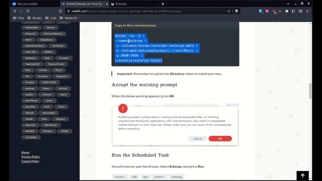 How to Install Euterpe on Your Synology NAS with Docker