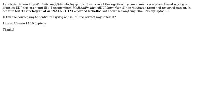 DevOps & SysAdmins: configure and test rsyslog to UDP socket