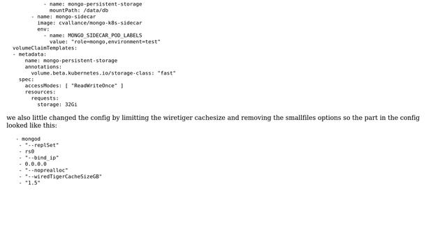 Mongodb in Kubernetes Timeouts when inserting large amount of data
