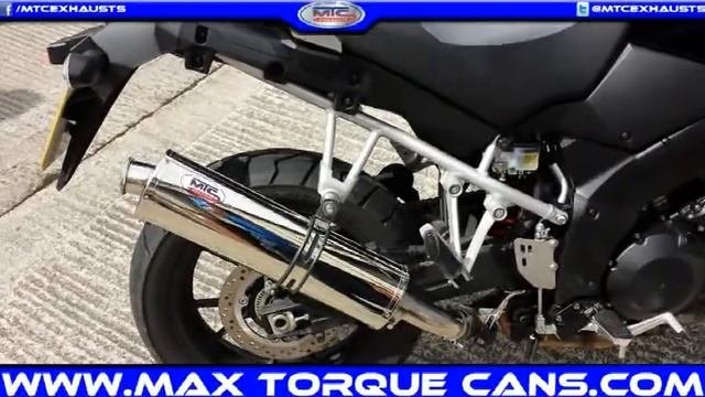 Suzuki V Strom 1000 2014 Stainless Steel Exhaust System by Max Torque Cans Burscough