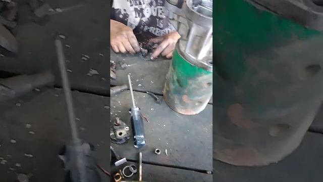 nissan urvan starter repaire change carbon brass