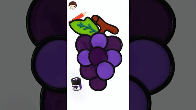 Grape Jelly Painting & Coloring   Learn FRUITS, Colouring for Kids & Toddlers #drawing #shorts