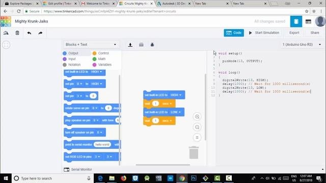 TinkerCAD Circuit-10 | How to Develop a Circuit Using Arduino in TinkerCAD| Full Course |