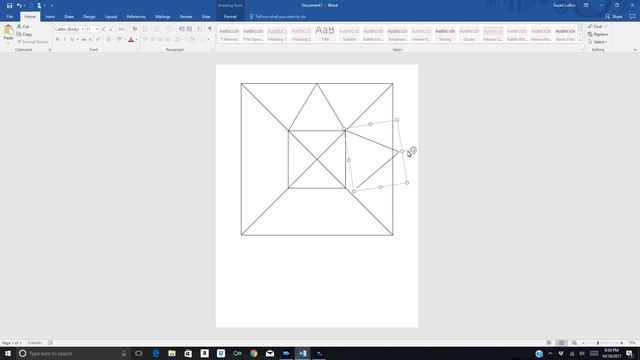 Drawing a Quilt Layout in Word 2016
