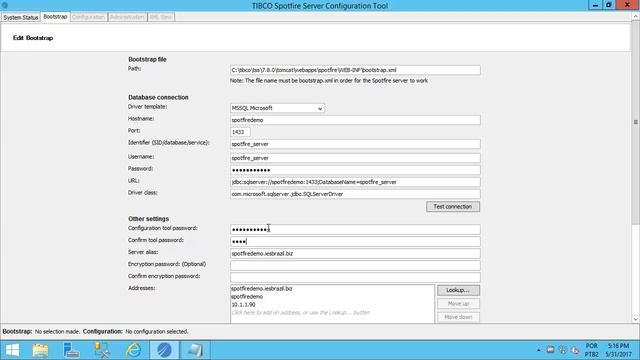 Como configurar o Bootstrap no SPOTFIRE Server