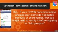 Add Passport Details Option Not Available In COWIN | COWIN COVID Certificate Passport Name Mismatch