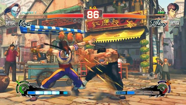 Vega vs Fei Long (Hardest AI) - Ultra Street Fighter IV | PS5 4K 60FPS