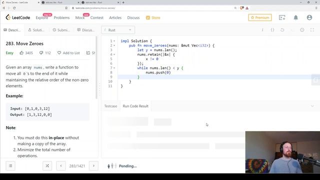 Get a RUST job! Code Interview questions in RUST  ep.6 Move Zeroes