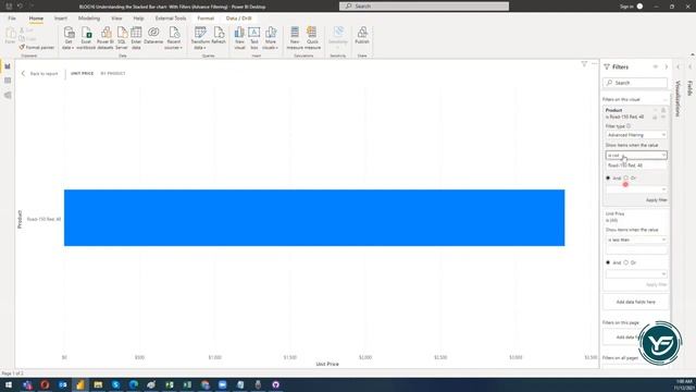 Power BI Course | Stacked Bar chart With Filters | Power BI Blog 16