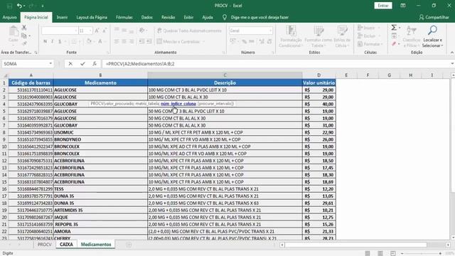 Excel - Fórmula Procv - Correspondência exata.