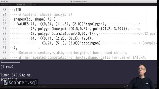 Advanced SQL — Chapter #03 — Video #19 — Geometric objects and operations, use case: shape scanner