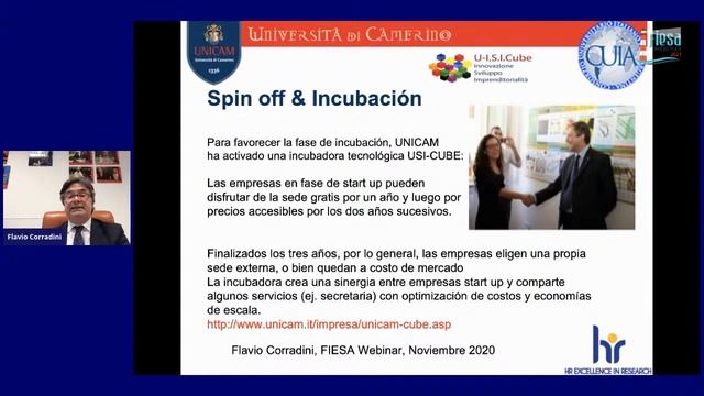 XIII Webinario Fiesa: Colaboración Universidad-Empresa, Spin-off/Start-up: Una experiencia Italiana