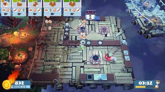Overcooked 2. Campfire Cook Off 3-4 | 3 Players Online Coop 4 Stars | Score: 1676
