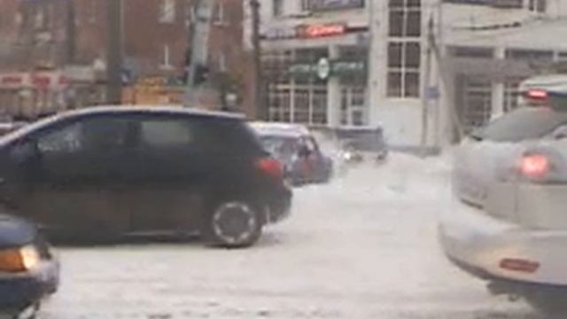 Тверь после снегопада ул Смоленский пер