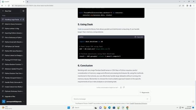 Techniques for working with very large Pandas data frames or csv files in Python