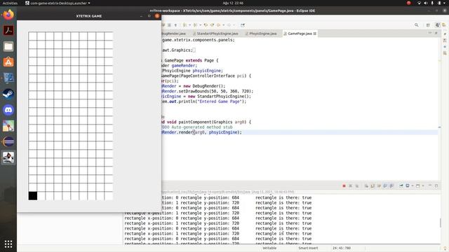 java ile tetris kodlayalım #14 debug render ile ilk şekilleri çizdirmek