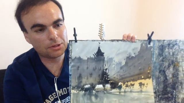 Курс Городской пейзаж в акварели 6 урок.