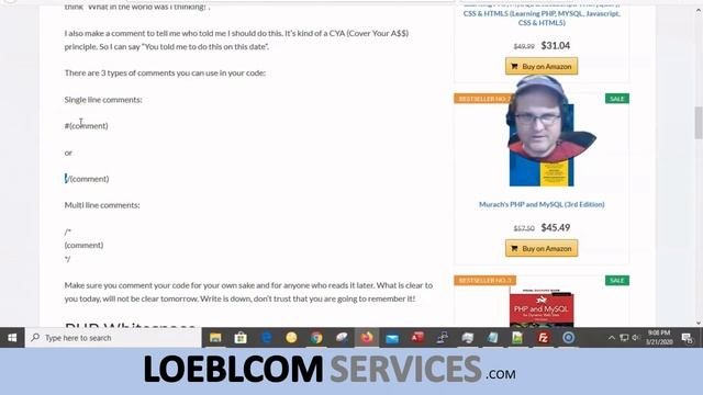 PHP Comments Tags And Whitespace - Learning PHP - 002