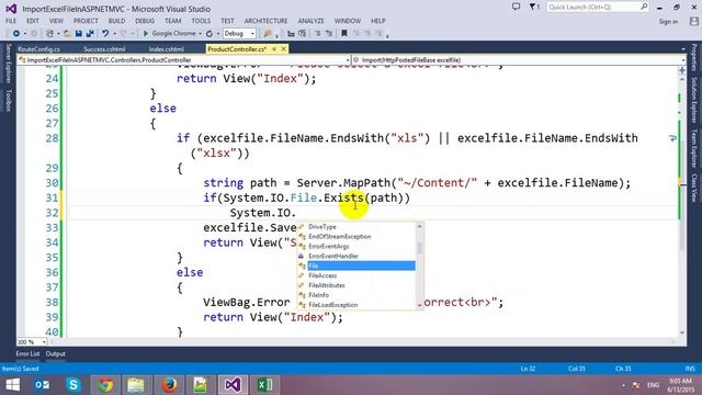 Import Excel Data to ASP.NET MVC