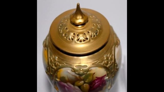 Старинная ваза-ароматница, худ. M. Hunt,"Royal Worcester", Англия.1937