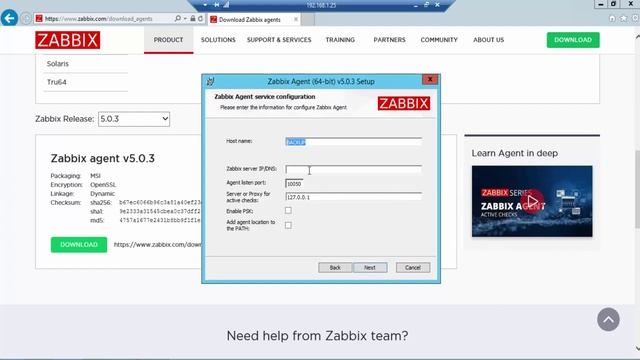 01.16- Instalação e configuração do zabbix agent 5.0 windows server