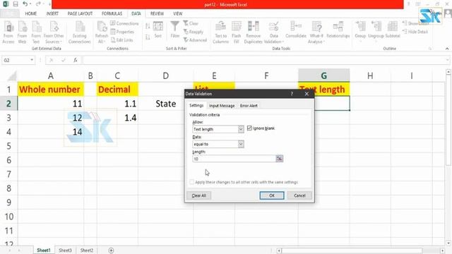 Excel Tutorial for beginners Part - 12 |  Data Validation | Text to columns |  Malayalam