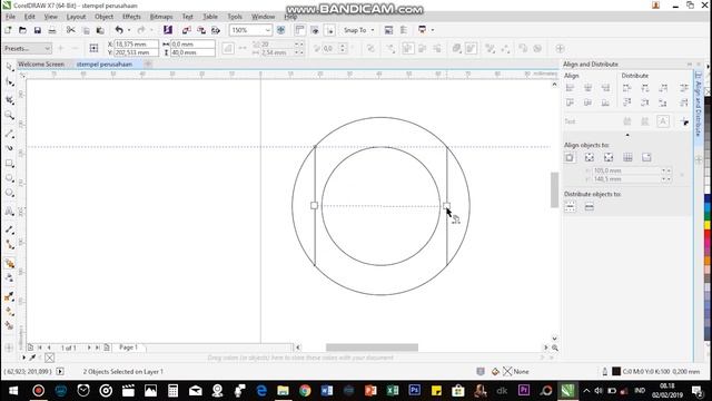 Cara membuat desain stempel mudah Coreldraw x8 x7 x6 x5 x4 x3 tutorial design CorelDraw