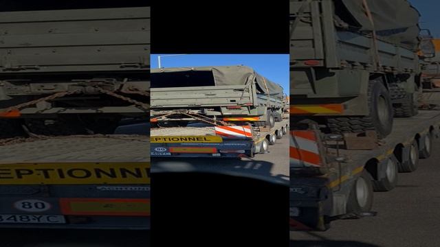 Военная техника на автовозе в Польше #дальнобой
