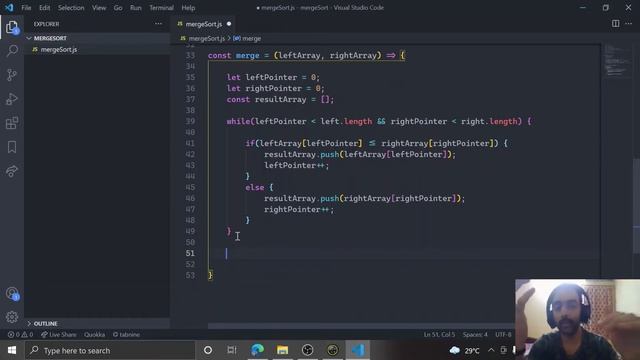 Implement your own Merge Sort Algorithm in JavaScript and Python using Recursion