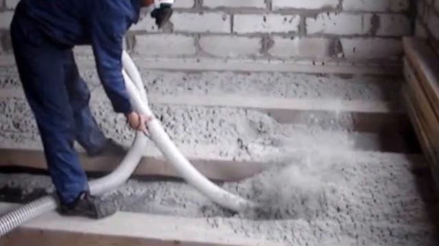 Утепление открытых полов эковатой