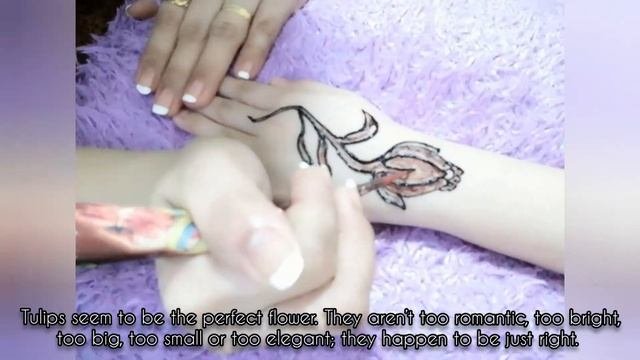 TULIP FLOWER TATTOO DESIGN // HENNA TATTOO W/ MEANING & SYMBOLS // TULIPS MEHENDI//SATISFYING VIDEO