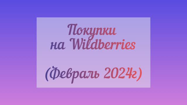ПОКУПКИ НА ВАЙЛДБЕРРИЗ / ФЕВРАЛЬ 2024 / WILDBERRIES
