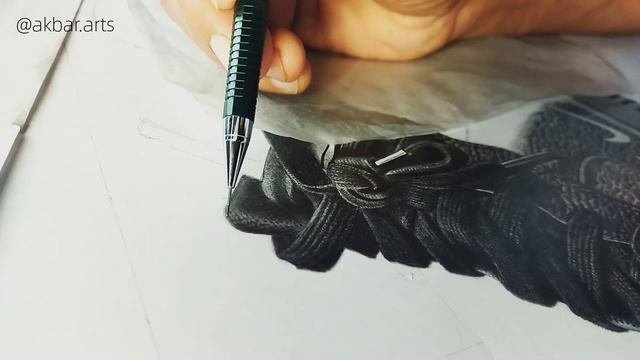 Pencil Drawing- A Nike Sneakers Shoes Realistic Drawing.