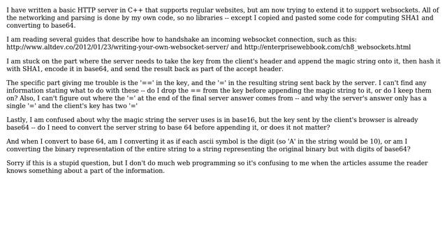 How to interpret the browser's Sec-websocket-key for server handshake?
