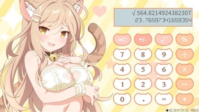 Sakura Neko Calculator - Lets Play with ENF Anime Girl on Nintendo Switch - First Look - Gameplay